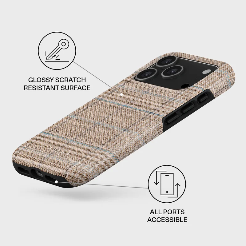 بورجا جراب فاخر مريح بتصميم سويت شيرت لهاتف iPhone 17 Pro، متوافق مع هيكل صلب مزدوج الطبقات هجين + حماية من السيليكون - غطاء مقاوم للخدش والصدمات