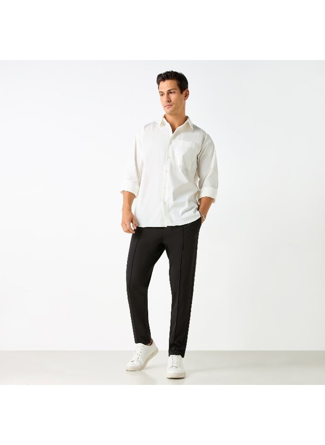 Iconic - Iconic Solid Slim Fit Shirt with Pocket and Long Sleeves - Image 1