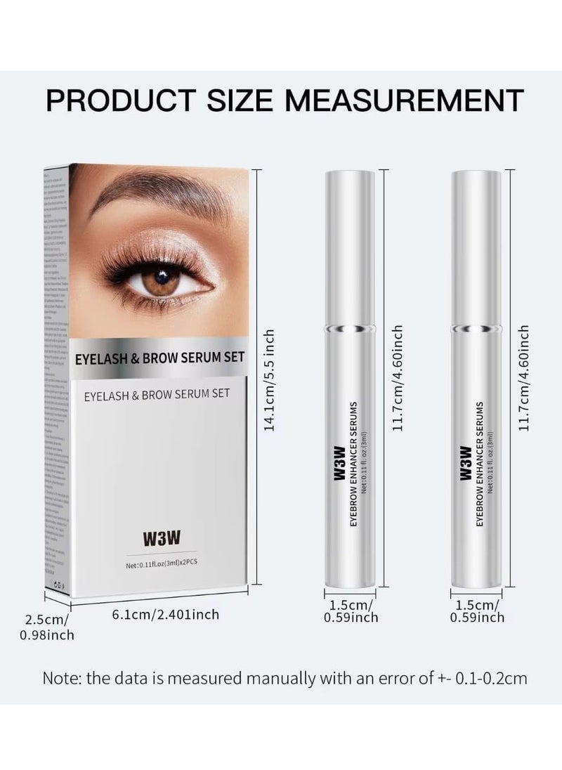 W3W Eyelash and Brow Serum Set Eyelash Growth Serum and Eyebrow Growth Serums Set Lash Serum Eyebrow Enhancer Serum Gentle Formula for Longer Fuller and Thicker Flexible Lashes 2x3ml  - Image 3