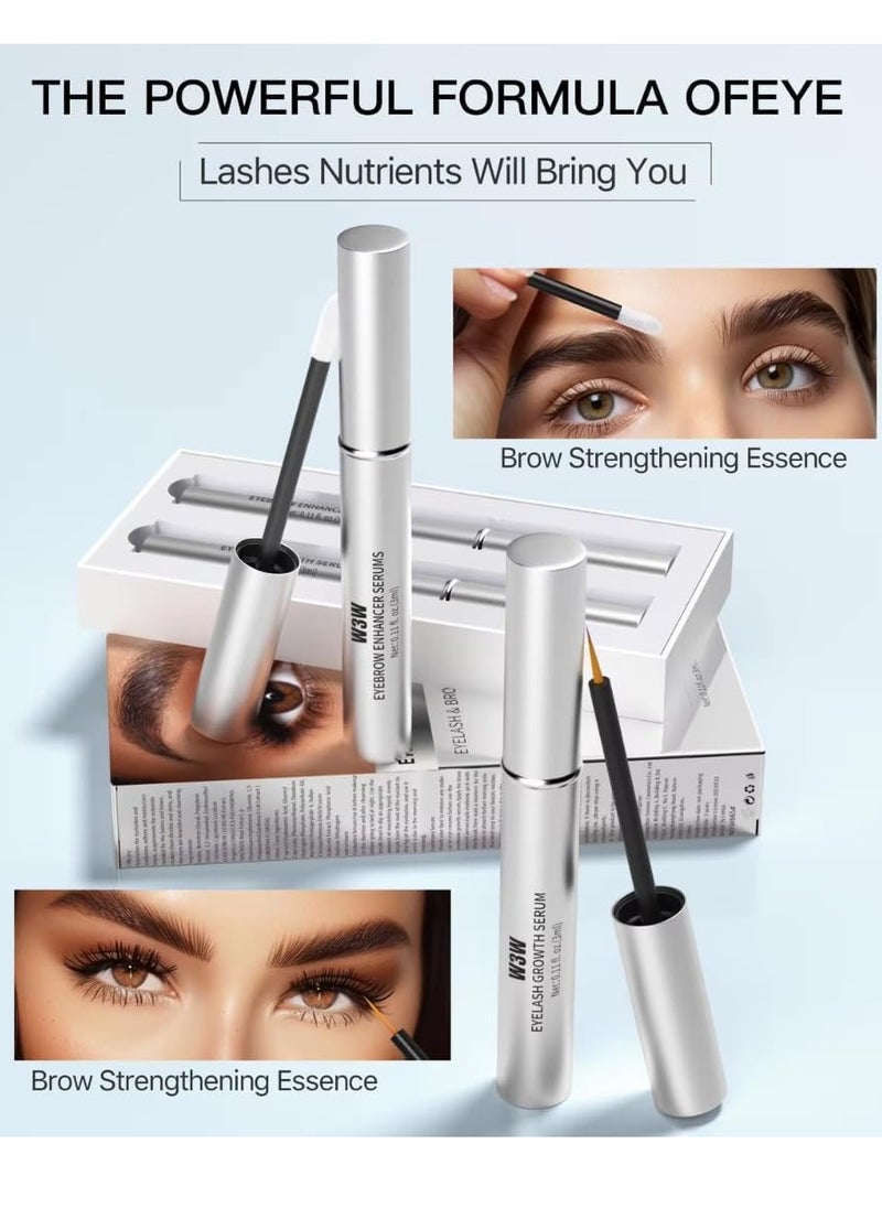 W3W Eyelash and Brow Serum Set Eyelash Growth Serum and Eyebrow Growth Serums Set Lash Serum Eyebrow Enhancer Serum Gentle Formula for Longer Fuller and Thicker Flexible Lashes 2x3ml  - Image 4