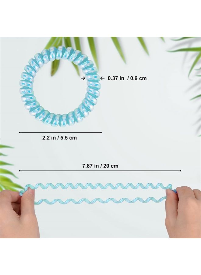 JessLab Spiral Hair Ties, 10 Pcs Traceless Phone Cord Hair Ties Plastic Coil Hair Ties Ponytail Holders No-Damage Hair Accessory for Girls Women Ladies, Color Assorted, Set 13 - Image 5