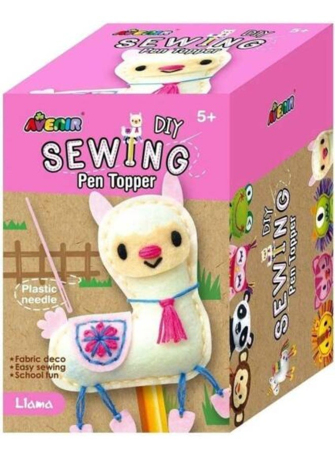 أفينير طقم خياطة لصنع غطاء قلم على شكل لاما، ساعات من الترفيه والإبداع، الأدوات والتعليمات متضمنة، نشاط سهل وممتع للأطفال - Image 1