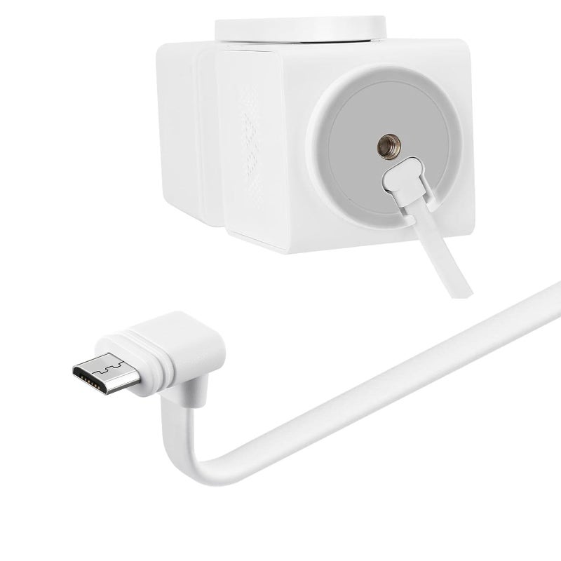 Smays 10 ft Cable for WYZE Cam Pan v3 Camera, Long Micro USB Flat Power Cord, 90 Degree 2-Pack, White - Image 2