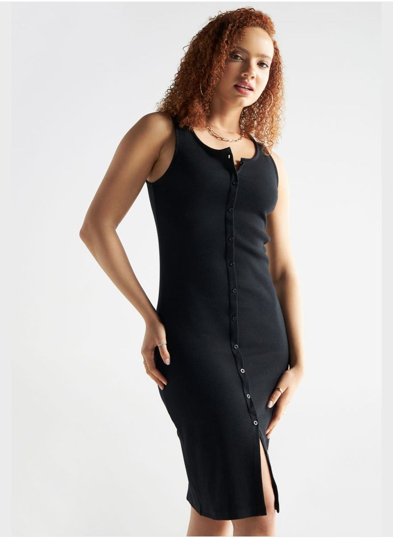 FAV Ribbed Button Down Dress  - Image 1