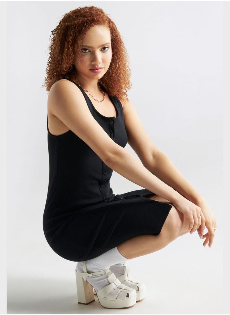 FAV Ribbed Button Down Dress  - Image 4