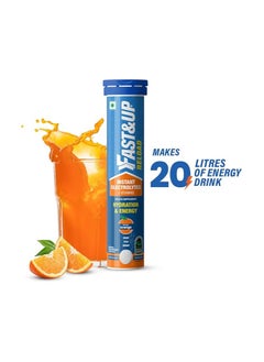 FAST&UP Fast&Up Reload (20 Litres) Low Sugar energy drink for Instant Hydration - 80 Effervescent Tablets with all 5 Essential Electrolytes + Added Vitamins - Certified Electrolytes Drink - Orange flavour  - Image 2