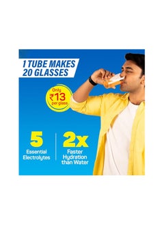 FAST&UP Fast&Up Reload (20 Litres) Low Sugar energy drink for Instant Hydration - 80 Effervescent Tablets with all 5 Essential Electrolytes + Added Vitamins - Certified Electrolytes Drink - Orange flavour  - Image 3