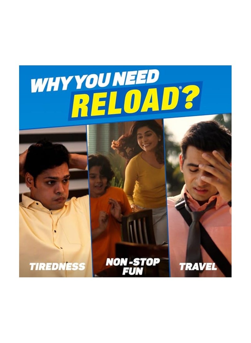 FAST&UP - Fast&Up Reload (20 Litres) Low Sugar energy drink for Instant Hydration - 80 Effervescent Tablets with all 5 Essential Electrolytes + Added Vitamins - Certified Electrolytes Drink - Orange flavour - Image 1