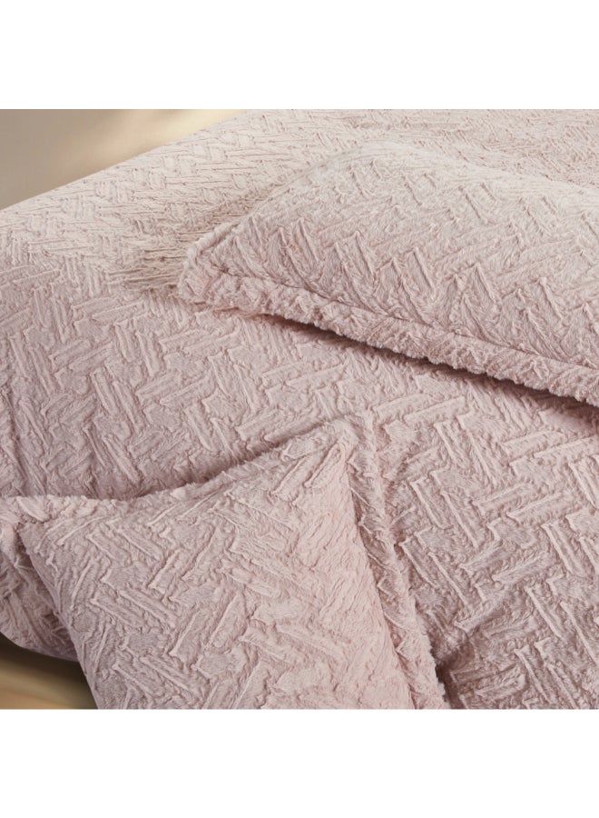 REVE 6-Piece Patterned Winter King Comforter Set Pink 35 x 250 x 230 cm FW075-1 PINK - Image 5
