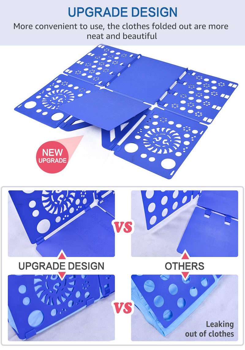 BOXLEGEND لوحة طي القمصان BoxLegend V3، طي القمصان، طي الملابس، لوحات غسيل، بلاستيك متين، أزرق - Image 3