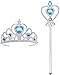 Vicloon Princess Dress Up Accessories 2PCS Princess Crown and Wands for Little Girls Jewelry Toy Gifts for Toddler Girls Christmas Party Cosplay Set for 3 Years Old - Image 2