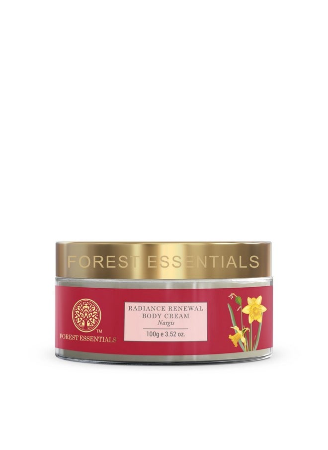 Forest Essentials Radiance Renewal Body Cream Nargis | Ayurvedic Moisturising Body Cream For Dry Skin | Shea Butter & Nargis Essential Oil For Glowing Skin  - Image 1