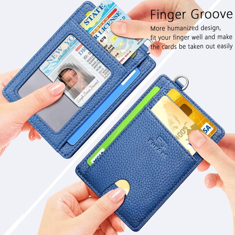 FurArt Slim Minimalist Wallet, Front Pocket Wallets, RFID Blocking, Credit Card Holder for Men-Ocean Blue - Image 3