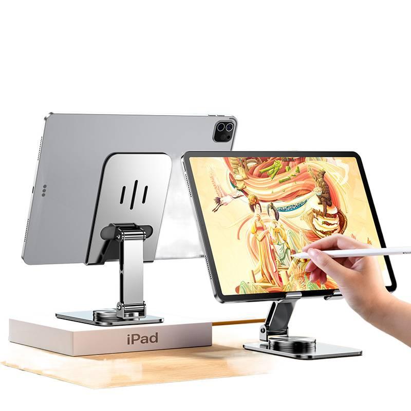 360 Degree Desk Phone Stand Metal for Broad Compatibility Body for Video Viewing in Grey - Image 3