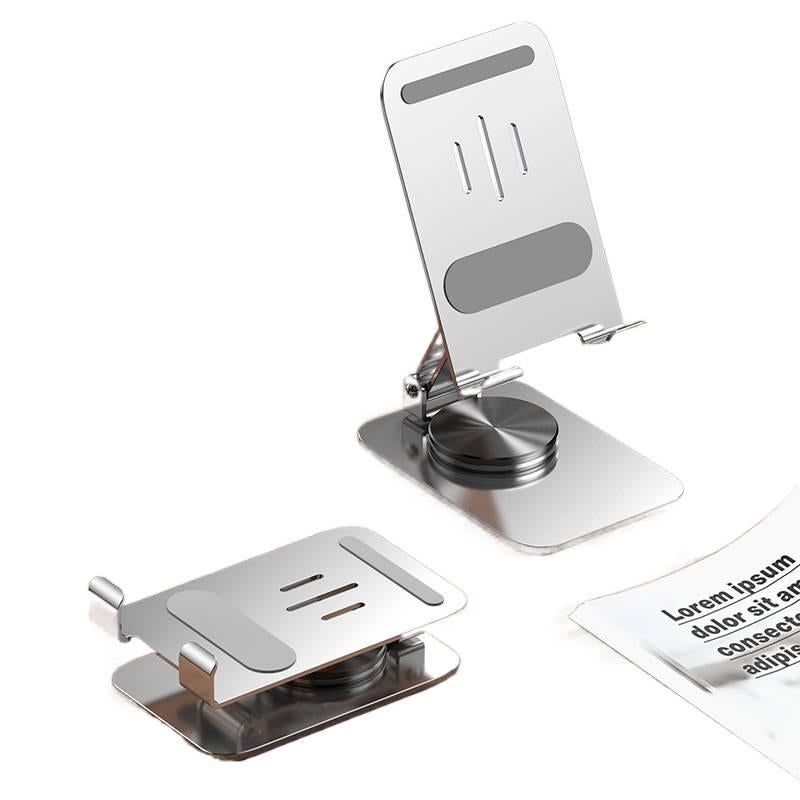 360 Degree Desk Phone Stand Metal for Broad Compatibility Body for Video Viewing in Grey - Image 2