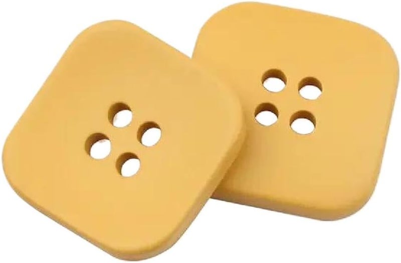 Buttons,Metal Buttons, Buttons 10pcs/lot Resin Button Square Round Colorful Children for 18/21/25/28/30mm Sewing Clothing DIY Craft(Square Yellow,28mm) - Image 1