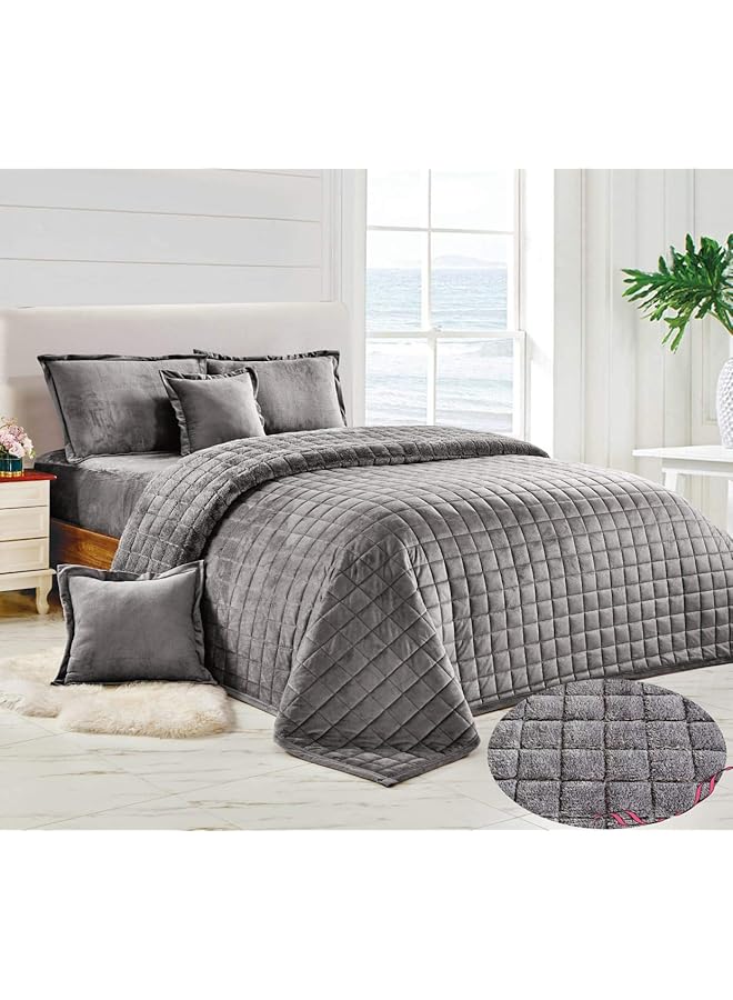 إيروريكس طقم لحاف شتوي قابل للعكس من صوف الشيربا الناعم المريح مقاس مفرد 160