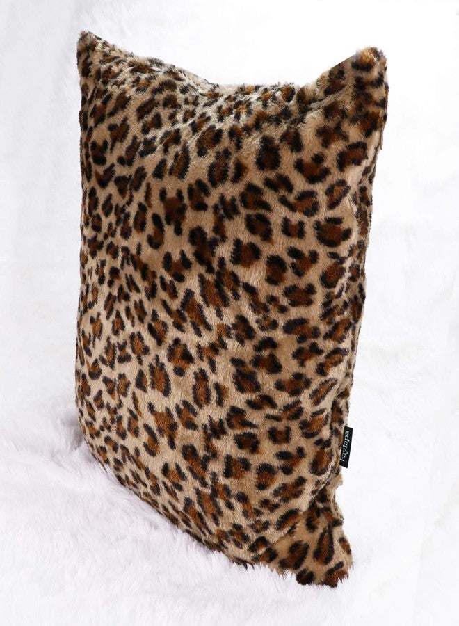 Faylapa 4 Pack Soft Plush Leopard Print Pillow Covers,Animal Theme Print Faux Fur Decorative Throw Pillowcase Home Decor Cushion Cover 18×18 Inches (45×45cm)(Case ONLY) - Image 2
