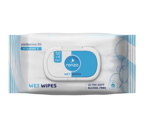 Ronza Unscented Water-Based Wet Wipes - 54 Wipes