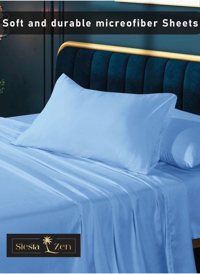 Siesta Zen Siesta Zen Microfiber Flat Bed Sheet – Soft, Breathable, Wrinkle-Resistant – Lightweight & Durable Bedding for All Seasons  - Image 3