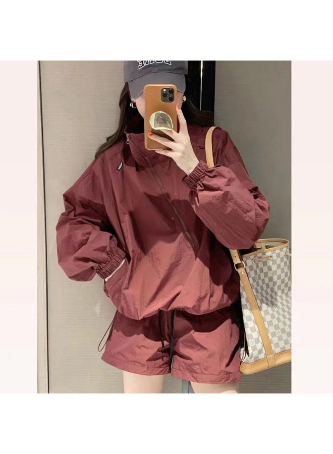 VUELO Summer New Style Chic Niche All-match Thin Sunscreen Suit Loose Casual Rushwork Casual Sports Two-piece Set  - Image 1
