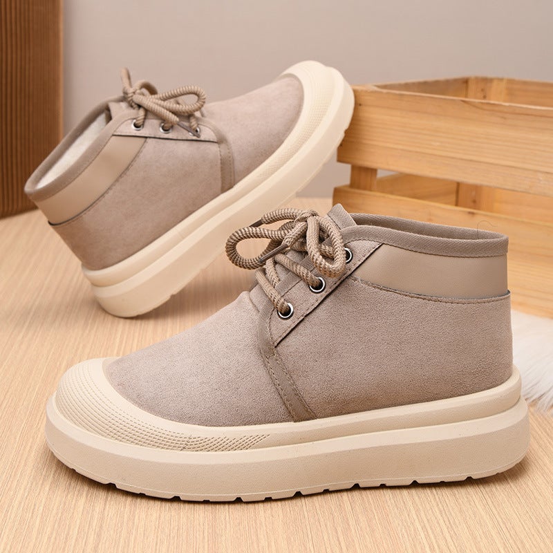Women's Lace-up Snow Boots with Faux Fur Lining