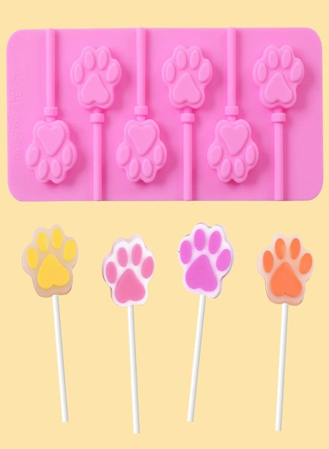 Newk Lollipop Silicone Mold, 4 Packs 6- Cavity Non-Stick Paw Silicone Molds for Lollipop Chocolate Candy - Image 3