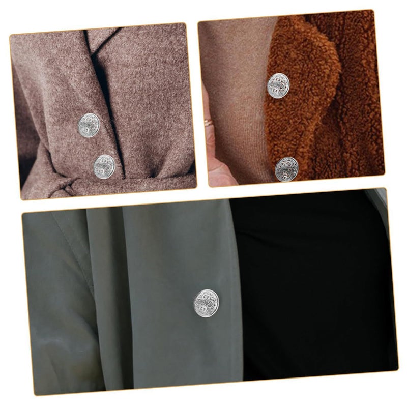Silver Metal Jacket Buttons 40 Pcs 23mm for Women Blazer Sweater Sewing - Image 5