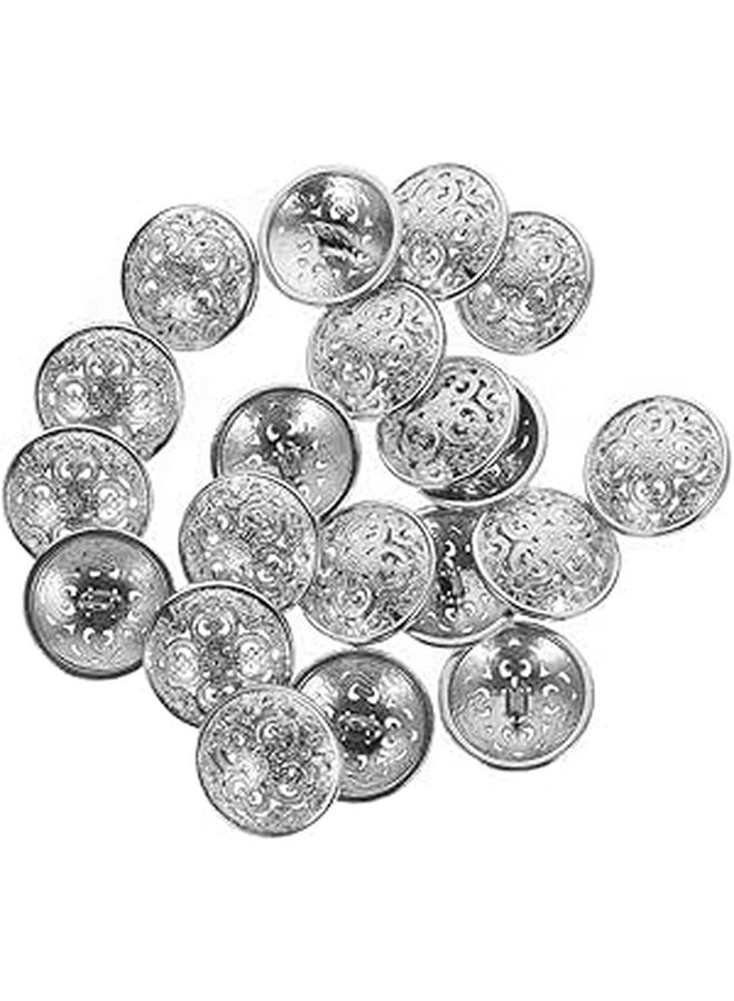 Silver Metal Jacket Buttons 40 Pcs 23mm for Women Blazer Sweater Sewing - Image 1