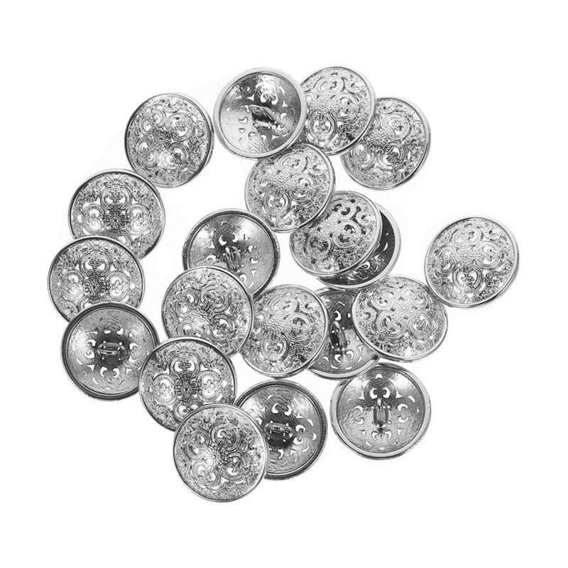 Silver Metal Jacket Buttons 40 Pcs 23mm for Women Blazer Sweater Sewing - Image 2