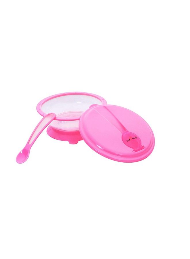 1st Step Bpa Free Polypropylene Microwave Friendly Feeding Bowl With Spoon (Pink) - Image 2