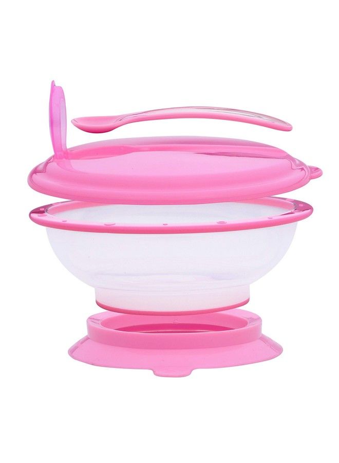 1st Step Bpa Free Polypropylene Microwave Friendly Feeding Bowl With Spoon (Pink) - Image 3
