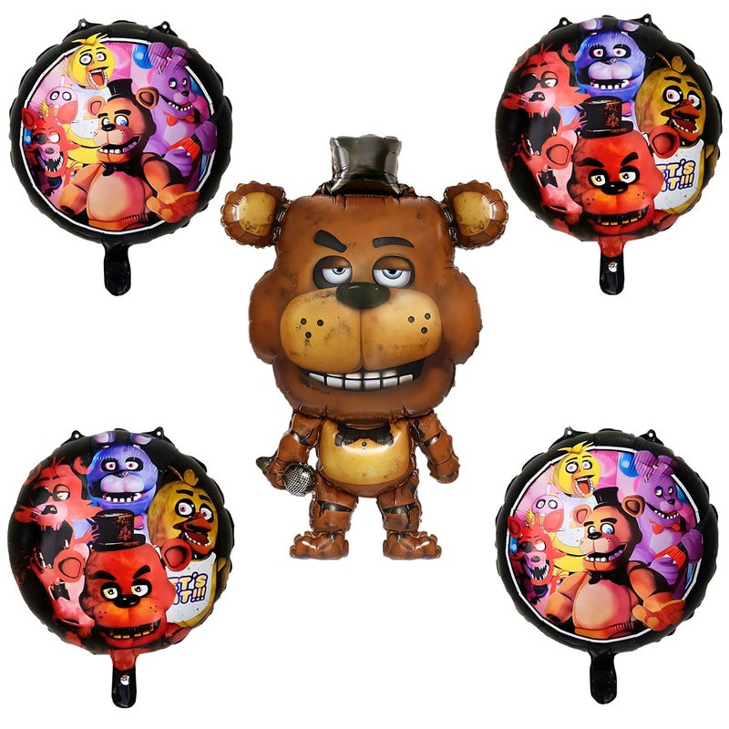 GeRRiT 5pc Birthday Party Foil Balloons For Five Nights at Freddys Party Decorate Supplies For Five Nights at Freddys - Image 2