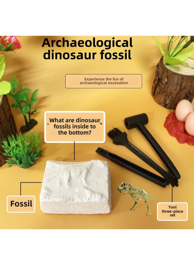 Generic - Archaeological Fossil Mining Tools Brush Hammer Awl Dinosaur Fossil Mining Archaeological Toys Suit Wholesale-Color:Archaeological Fossil Digging Tool Two-piece Set - Image 1