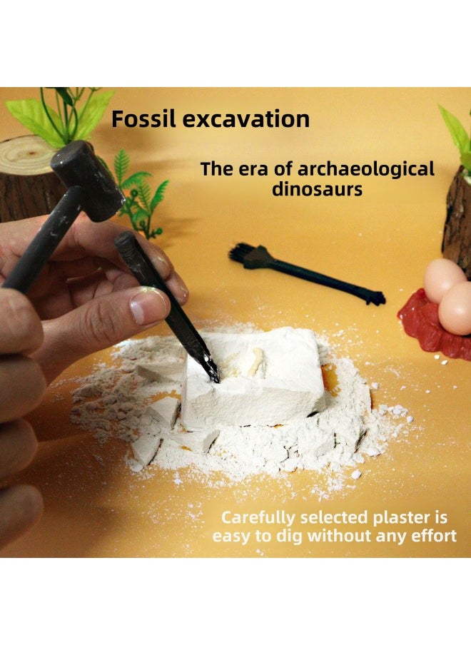 Generic - Archaeological Fossil Mining Tools Brush Hammer Awl Dinosaur Fossil Mining Archaeological Toys Suit Wholesale-Color:Archaeological Fossil Digging Tool Two-piece Set - Image 1