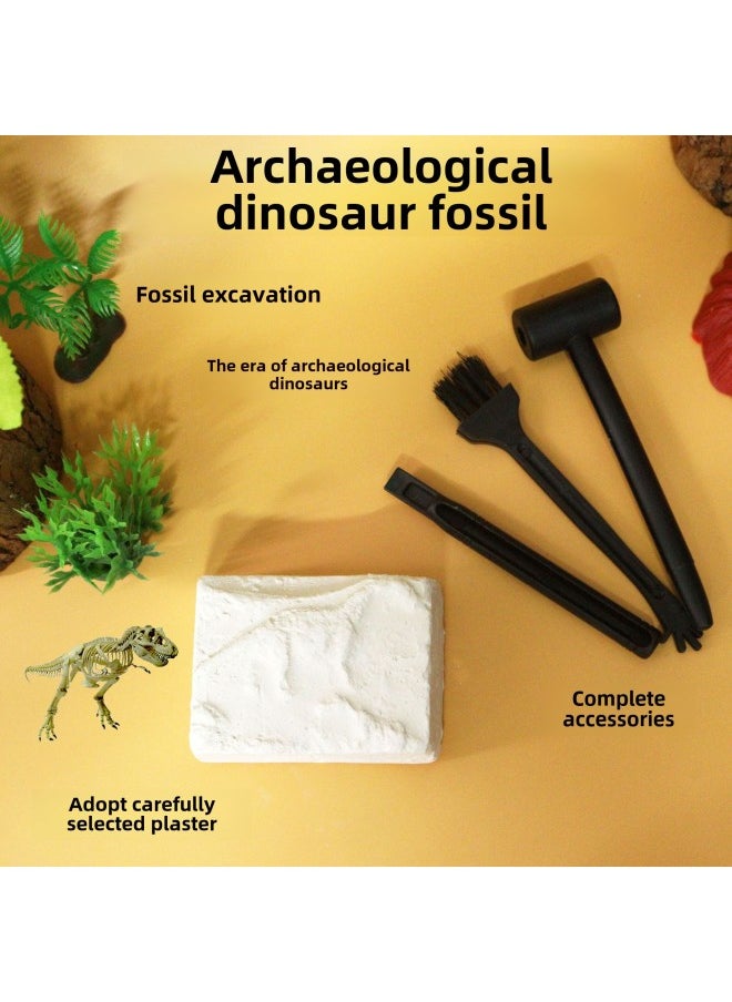 Generic - Archaeological Fossil Mining Tools Brush Hammer Awl Dinosaur Fossil Mining Archaeological Toys Suit Wholesale-Color:Archaeological Fossil Digging Tool Two-piece Set - Image 1