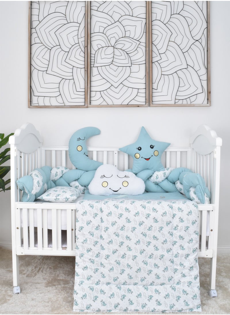 FUN MOMENT - Snail Baby Bed Rails with Mattress and Pillows 6 Pieces - Image 1