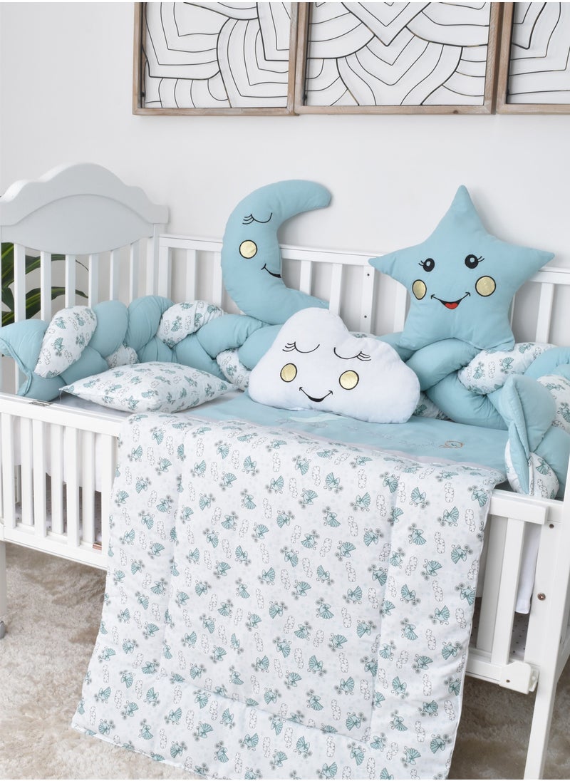 FUN MOMENT - Snail Baby Bed Rails with Mattress and Pillows 6 Pieces - Image 1