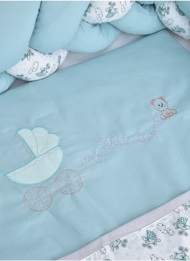 FUN MOMENT - Snail Baby Bed Rails with Mattress and Pillows 6 Pieces - Image 1