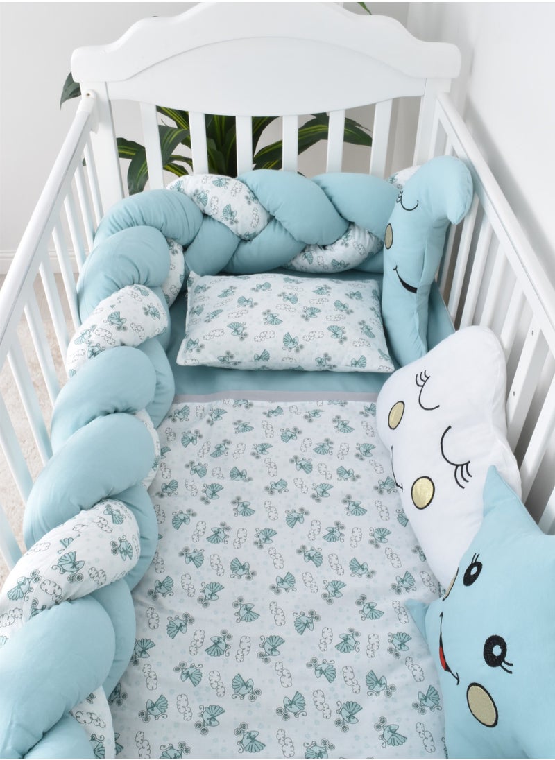 FUN MOMENT - Snail Baby Bed Rails with Mattress and Pillows 6 Pieces - Image 1