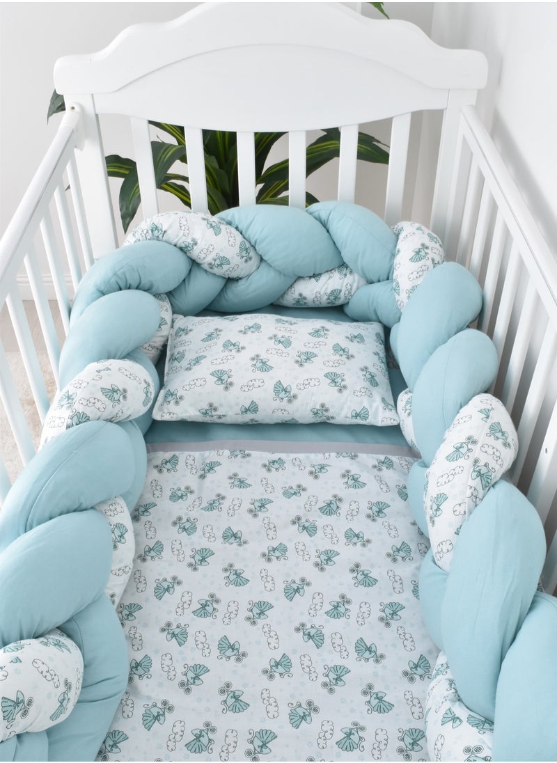 FUN MOMENT - Snail Baby Bed Rails with Mattress and Pillows 6 Pieces - Image 1