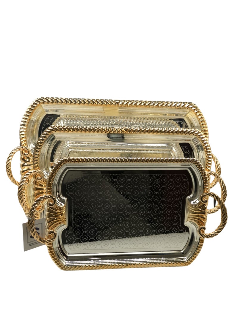 السيف  طقم تباسي 3 قطع ستانلس ستيل مذهب فاخر - Image 2