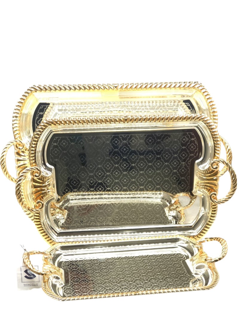 السيف  طقم تباسي 3 قطع ستانلس ستيل مذهب فاخر - Image 1