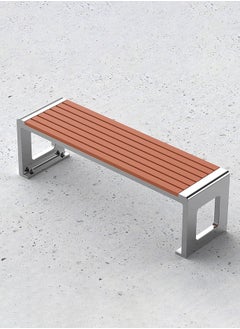 Outdoor Benches Garden Bench Park Bench Heavy-Duty Metal Bench Stainless Steel Frame Anticorrosive Chair Slats School Hospital Courtyard L180xH45xW42 cm