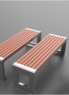 Merry Moments Outdoor Benches Garden Bench Park Bench Heavy-Duty Metal Bench Stainless Steel Frame Anticorrosive Chair Slats School Hospital Courtyard L180xH45xW42 cm  - Image 4