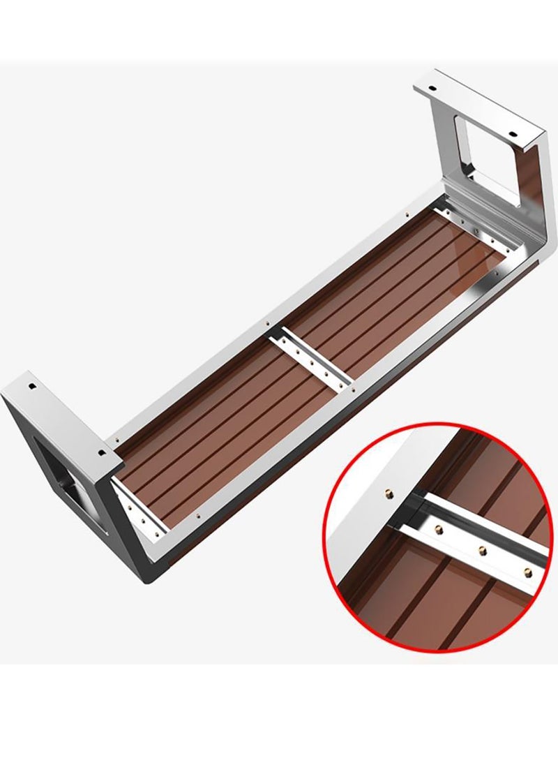 Merry Moments - Outdoor Benches Garden Bench Park Bench Heavy-Duty Metal Bench Stainless Steel Frame Anticorrosive Chair Slats School Hospital Courtyard L180xH45xW42 cm - Image 1