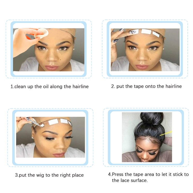 Goiple 40pcs Wig Tape for Wigs Double Sided Waterproof Lace Wigs Adhesive, Tapes Strips for Lace Front Wig Toupee, Hairpiece Wig Tapes Wig Tape for Hair Extension with Wax Stick Edge Control Wax - Image 5