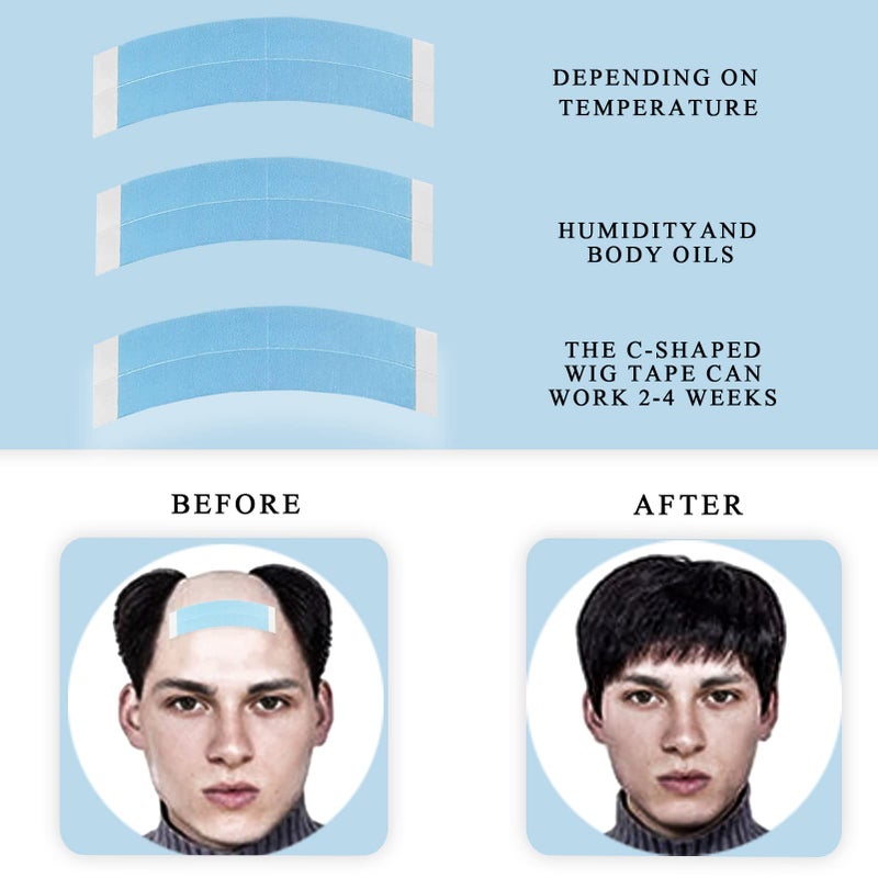 Goiple 40pcs Wig Tape for Wigs Double Sided Waterproof Lace Wigs Adhesive, Tapes Strips for Lace Front Wig Toupee, Hairpiece Wig Tapes Wig Tape for Hair Extension with Wax Stick Edge Control Wax - Image 3