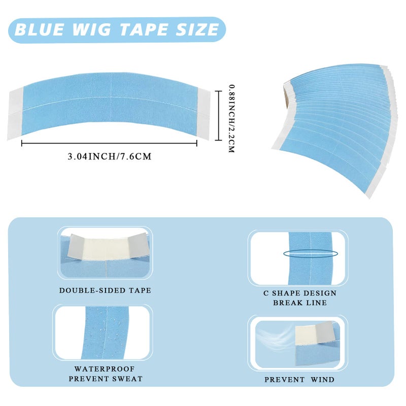 Goiple 40pcs Wig Tape for Wigs Double Sided Waterproof Lace Wigs Adhesive, Tapes Strips for Lace Front Wig Toupee, Hairpiece Wig Tapes Wig Tape for Hair Extension with Wax Stick Edge Control Wax - Image 2