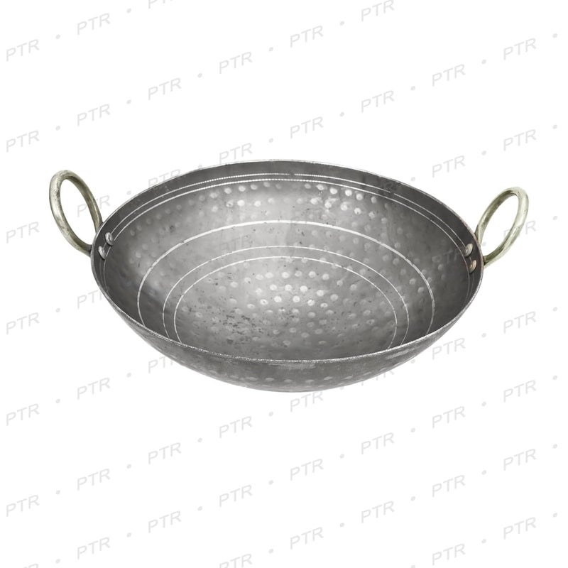 PTR Heavy Base Iron Matthar/Hammered Black Kadhai | Kadai with Handle for Kitchen | Deep Frying Kadai (1.5 Litre) - Image 3